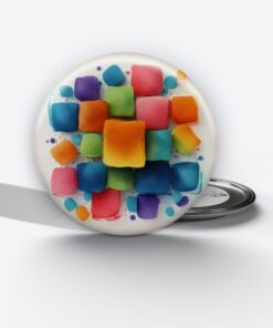 Prismatic Reflections - Add a pop of creativity to your attire with this abstract pin button.
