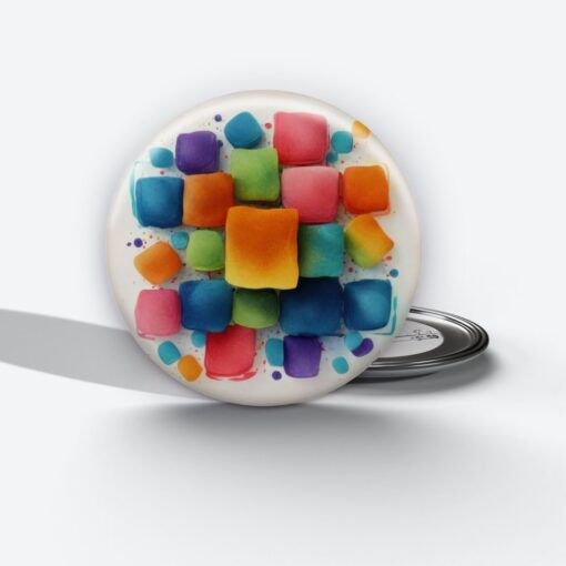 Prismatic Reflections - Add a pop of creativity to your attire with this abstract pin button.