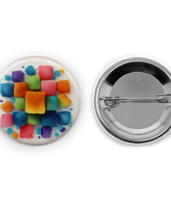Prismatic Reflections - Add a pop of creativity to your attire with this abstract pin button.
