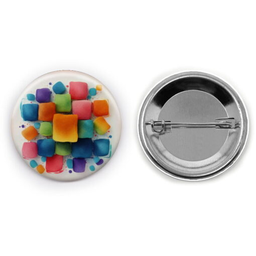 Prismatic Reflections - Add a pop of creativity to your attire with this abstract pin button.