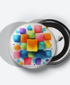 Prismatic Reflections - Add a pop of creativity to your attire with this abstract pin button.