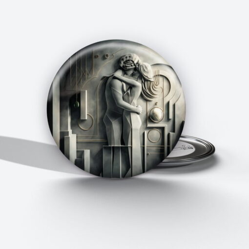 Harmonic Chaos - Add a pop of creativity to your attire with this abstract pin button.