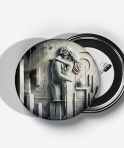 Harmonic Chaos - Add a pop of creativity to your attire with this abstract pin button.