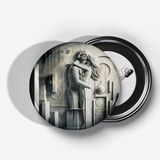Harmonic Chaos - Add a pop of creativity to your attire with this abstract pin button.
