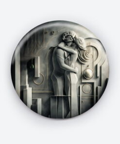 Harmonic Chaos - Add a pop of creativity to your attire with this abstract pin button.