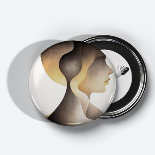 Illusory Depths - Add a pop of creativity to your attire with this abstract pin button