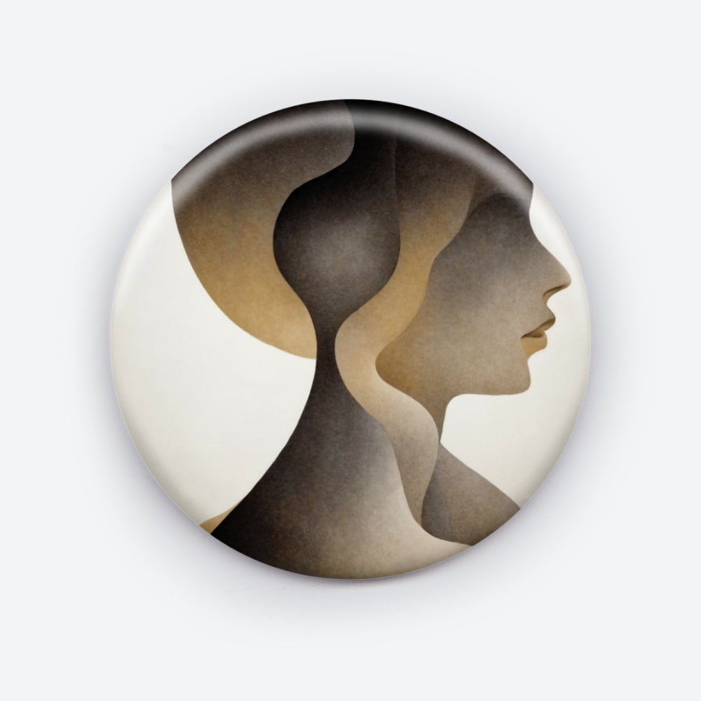 Illusory Depths - Add a pop of creativity to your attire with this abstract pin button