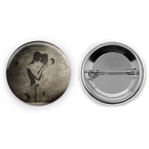 Harmony In Silence - Add a pop of creativity to your attire with this abstract pin button.
