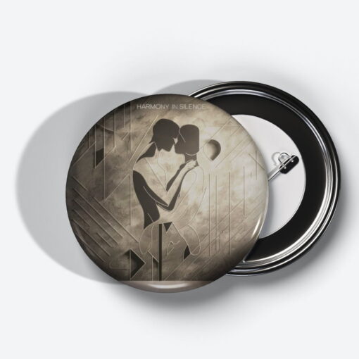 Harmony In Silence - Add a pop of creativity to your attire with this abstract pin button.