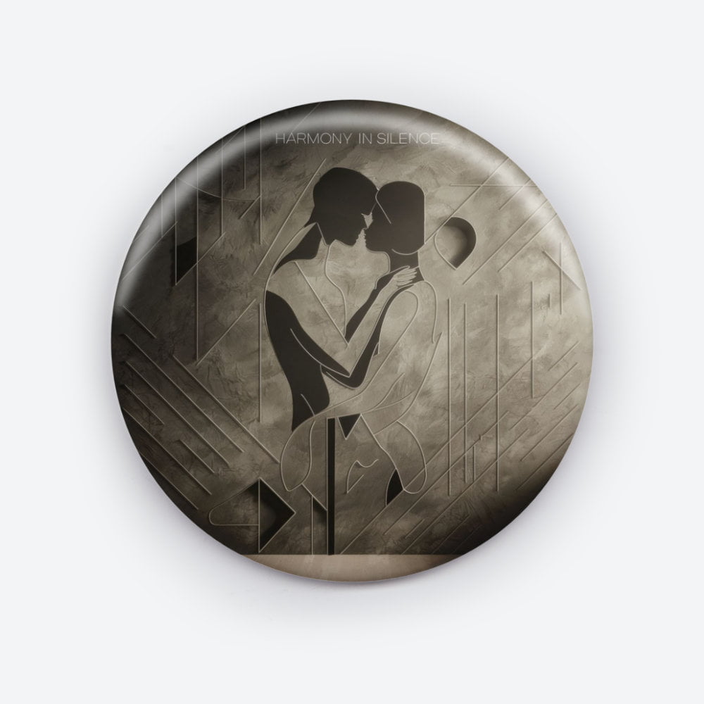 Harmony In Silence - Add a pop of creativity to your attire with this abstract pin button.