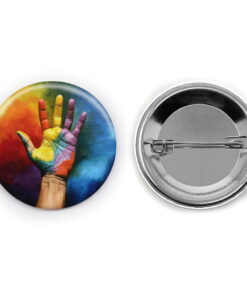 Rainbow Reach - Add a pop of creativity to your attire with this abstract pin button