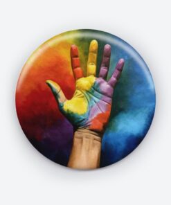 Rainbow Reach - Add a pop of creativity to your attire with this abstract pin button