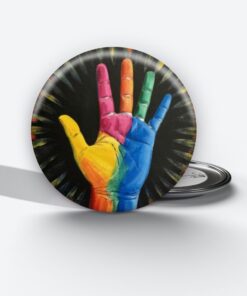 Rainbow Reach - Add a pop of creativity to your attire with this abstract pin button