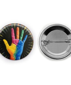 Rainbow Reach - Add a pop of creativity to your attire with this abstract pin button