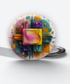 Prismatic Reflections - Add a pop of creativity to your attire with this abstract pin button.
