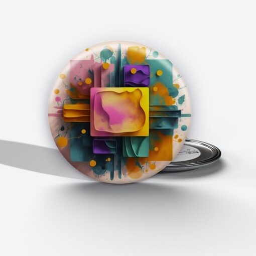Prismatic Reflections - Add a pop of creativity to your attire with this abstract pin button.