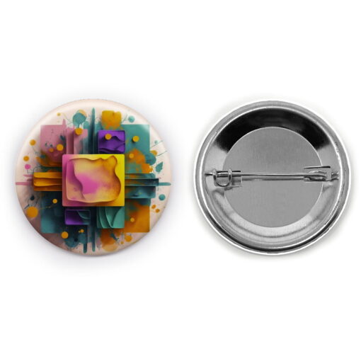 Prismatic Reflections - Add a pop of creativity to your attire with this abstract pin button.