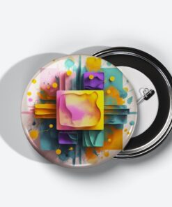 Prismatic Reflections - Add a pop of creativity to your attire with this abstract pin button.