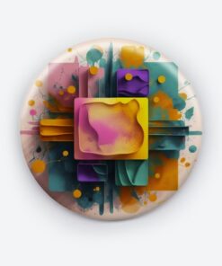Prismatic Reflections - Add a pop of creativity to your attire with this abstract pin button.