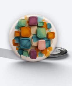 Prismatic Reflections - Add a pop of creativity to your attire with this abstract pin button.