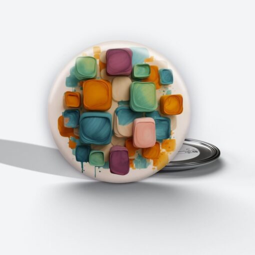 Prismatic Reflections - Add a pop of creativity to your attire with this abstract pin button.