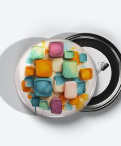 Prismatic Reflections - Add a pop of creativity to your attire with this abstract pin button.