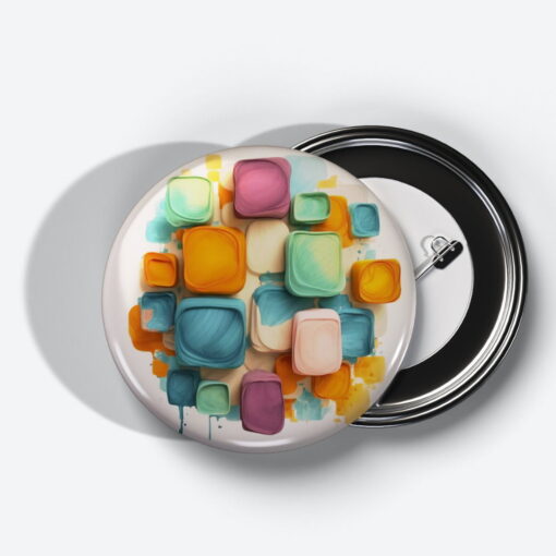 Prismatic Reflections - Add a pop of creativity to your attire with this abstract pin button.