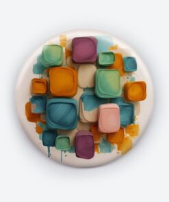 Prismatic Reflections - Add a pop of creativity to your attire with this abstract pin button.