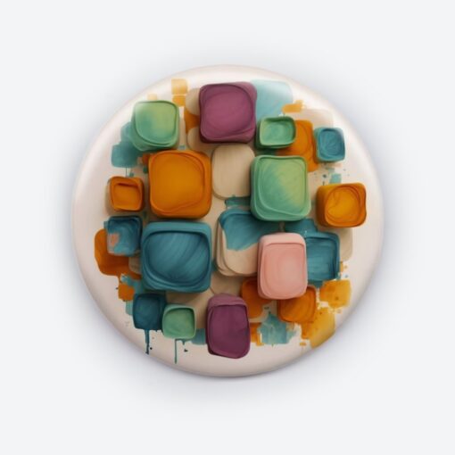 Prismatic Reflections - Add a pop of creativity to your attire with this abstract pin button.