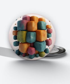 Prismatic Reflections - Add a pop of creativity to your attire with this abstract pin button.