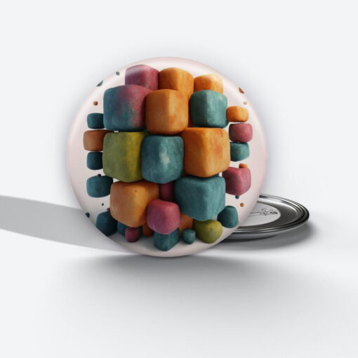Prismatic Reflections - Add a pop of creativity to your attire with this abstract pin button.
