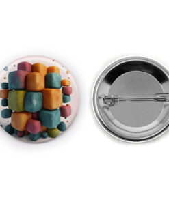 Prismatic Reflections - Add a pop of creativity to your attire with this abstract pin button.