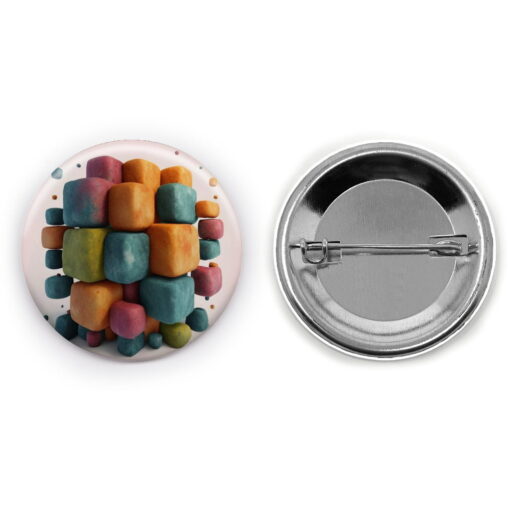 Prismatic Reflections - Add a pop of creativity to your attire with this abstract pin button.