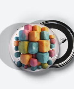 Prismatic Reflections - Add a pop of creativity to your attire with this abstract pin button.