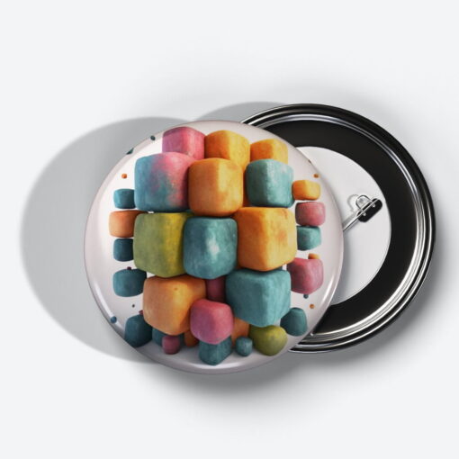 Prismatic Reflections - Add a pop of creativity to your attire with this abstract pin button.