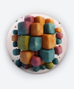 Prismatic Reflections - Add a pop of creativity to your attire with this abstract pin button.