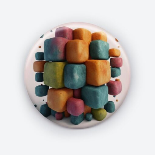 Prismatic Reflections - Add a pop of creativity to your attire with this abstract pin button.