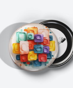 Prismatic Reflections - Add a pop of creativity to your attire with this abstract pin button