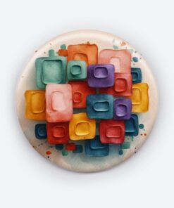 Color Cascade Pin: A Vibrant Abstract Statement Piece