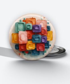 Prismatic Reflections - Add a pop of creativity to your attire with this abstract pin button
