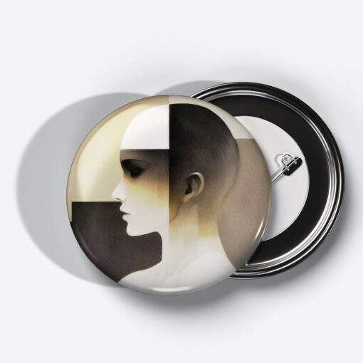 Fragmented Reality - Add a pop of creativity to your attire with this abstract pin button.