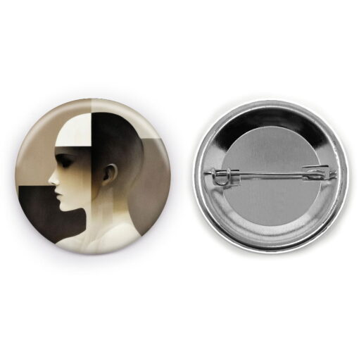 Fragmented Reality - Add a pop of creativity to your attire with this abstract pin button.
