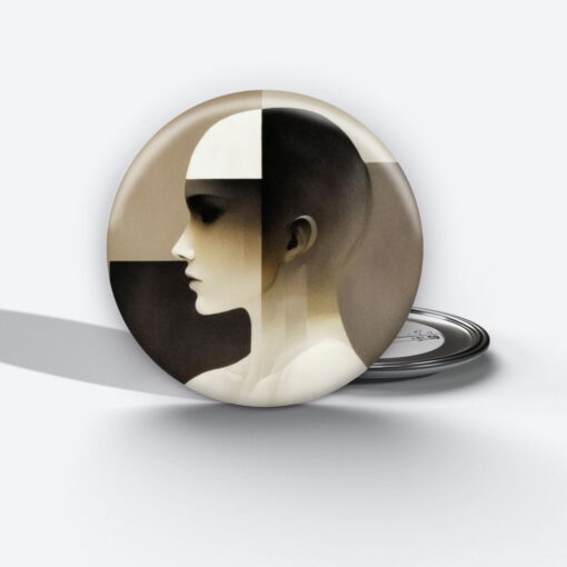 Fragmented Reality - Add a pop of creativity to your attire with this abstract pin button.