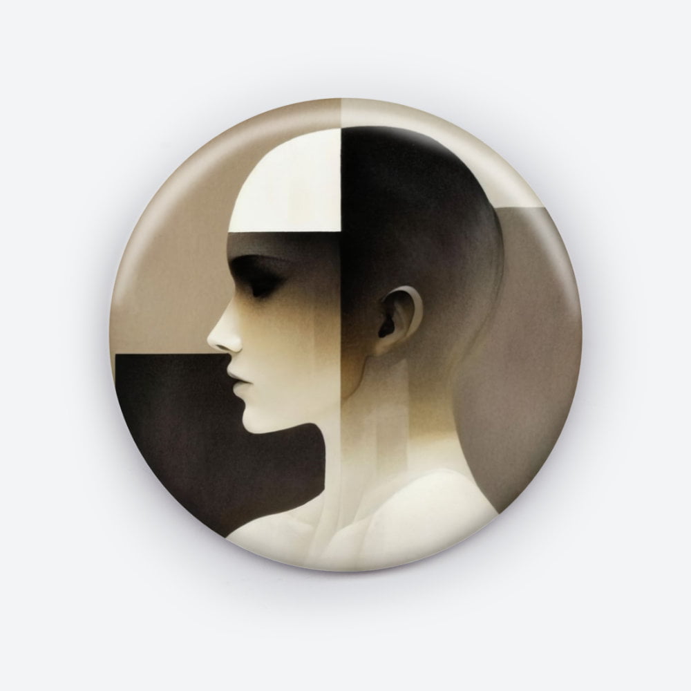 Fragmented Reality - Add a pop of creativity to your attire with this abstract pin button.