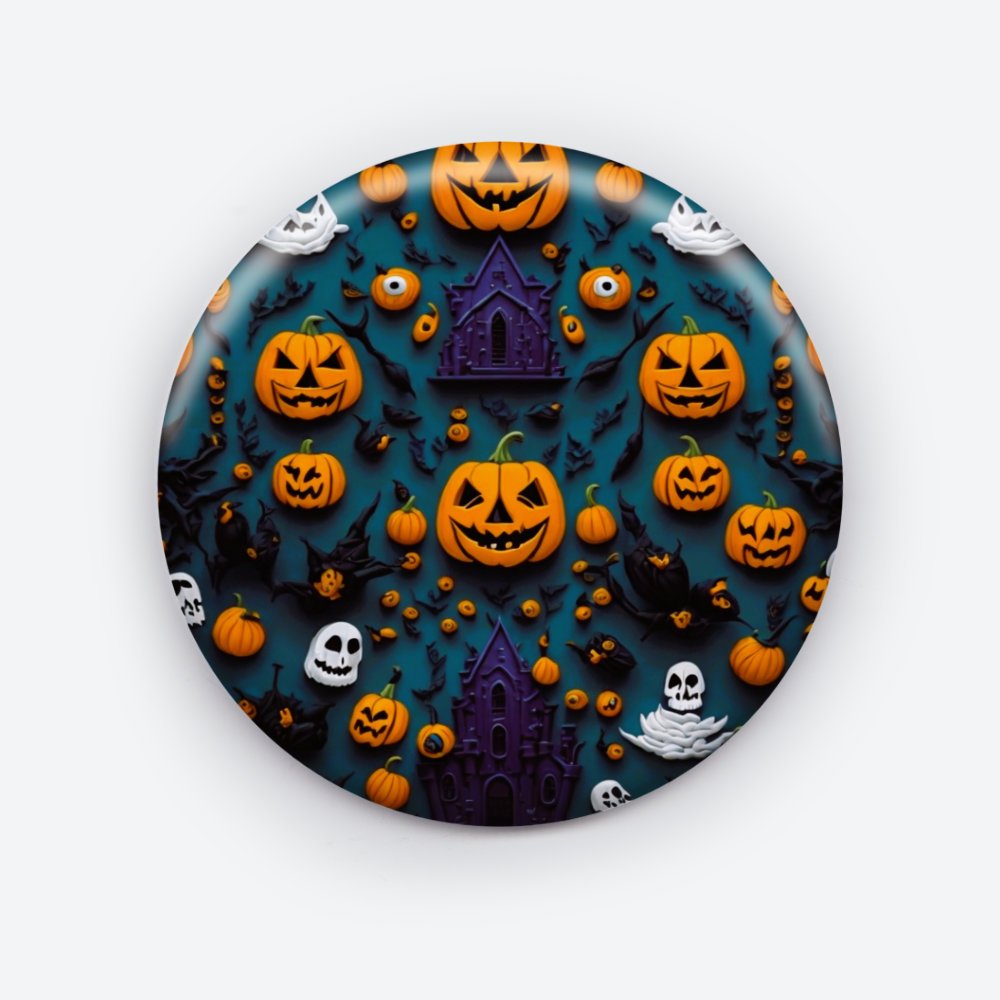 Ghostly Greetings Halloween Pin Button