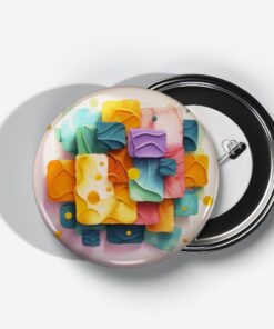 Prismatic Reflections - Add a pop of creativity to your attire with this abstract pin button