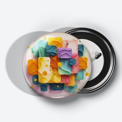 Prismatic Reflections - Add a pop of creativity to your attire with this abstract pin button