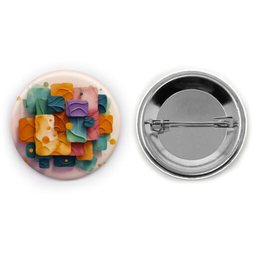 Prismatic Reflections - Add a pop of creativity to your attire with this abstract pin button