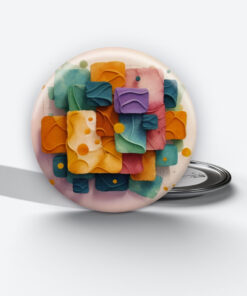Prismatic Reflections - Add a pop of creativity to your attire with this abstract pin button