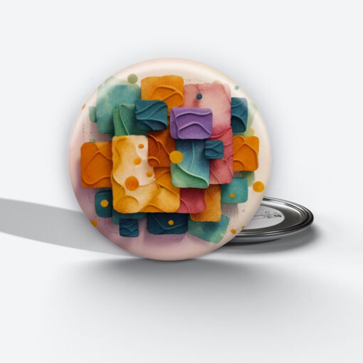 Prismatic Reflections - Add a pop of creativity to your attire with this abstract pin button